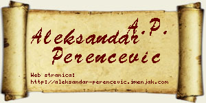 Aleksandar Perenčević vizit kartica